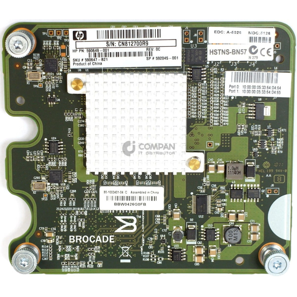 592045-001 HP BLC BROCADE 804 8GB FC HBA OPT MEZZANINE CARD